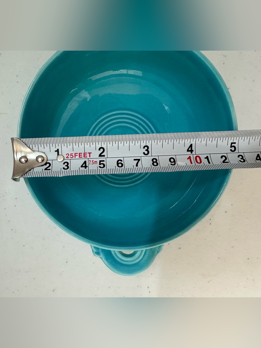 Fiesta Ware Blue Turquoise CREAM SOUP BOWL Homer Laughlin MCM Dinner Vintage EUC - Picture 3 of 5